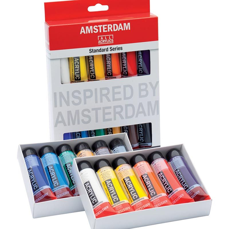 Amsterdam Standard Series Acrylic Paint Set, 12-Colors