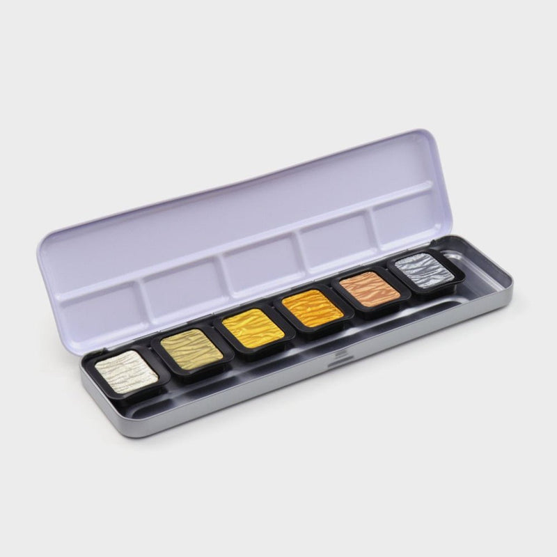 Finetec Watercolor Metal Tin Set, 12 - Colors, Pearlescent Antique Tones - Guiry's