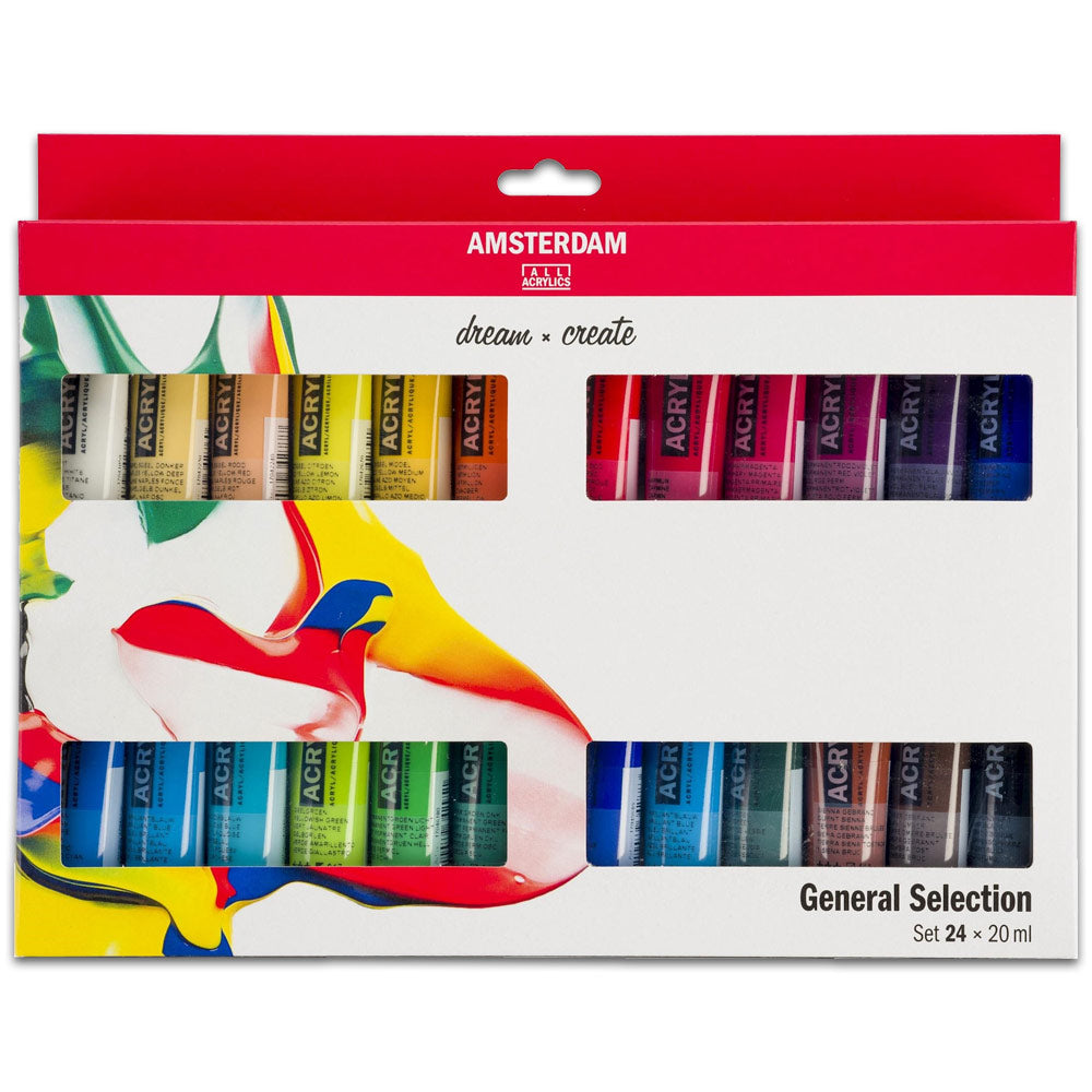 Amsterdam Standard Series Acrylic Paint Set, 24-Colors