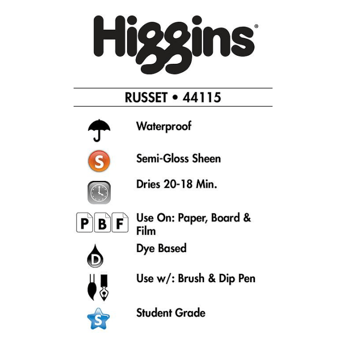 Higgins Russet Ink - 1oz - Guiry's
