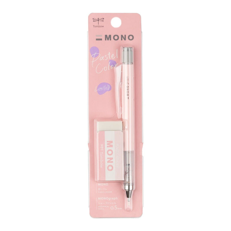 MONO Graph Mechanical Pencil + Eraser Set, Coral Pink - Guiry's