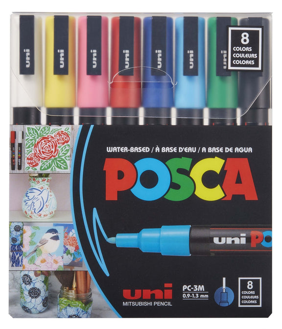 POSCA Paint Marker Set Fine Bsc 8ct - Guiry's