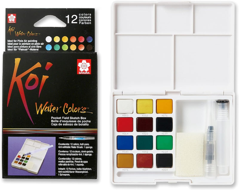 Sakura Koi Watercolor Box 12pc With Brush - Guiry's