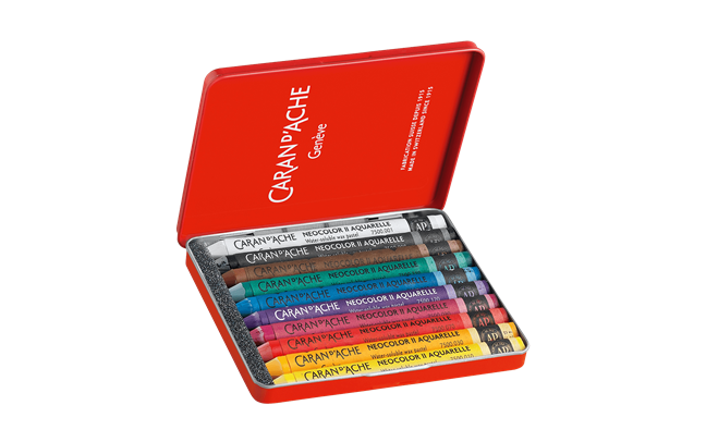 Caran d'Ache NEOCOLOR II Water-Soluble Pastels, 10 Colors
