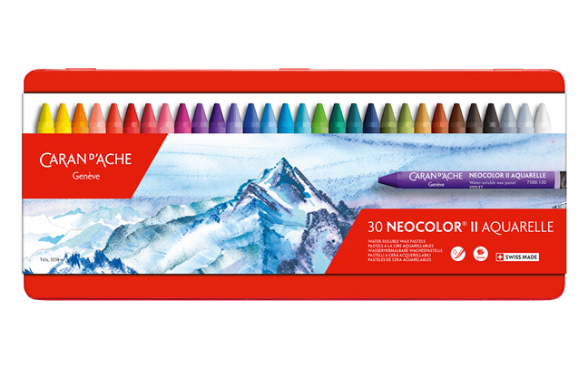 Caran d'Ache NEOCOLOR II Water-Soluble Pastels, 30 Colors