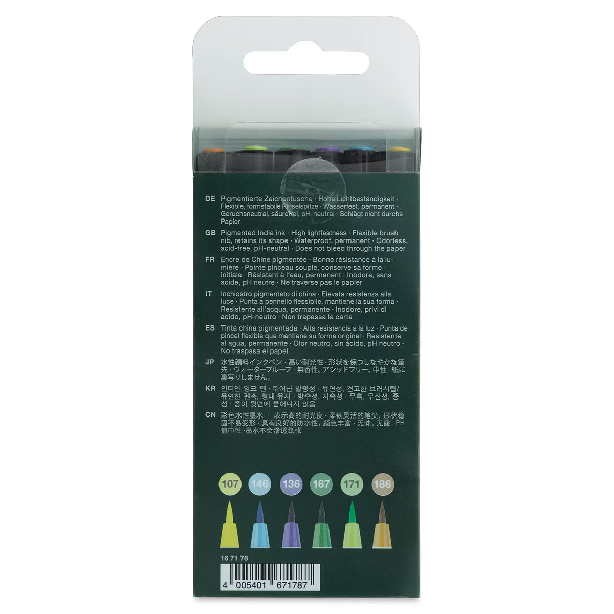 Faber-Castell Pitt Artist Pen Brush Pastel Set, 6 Count