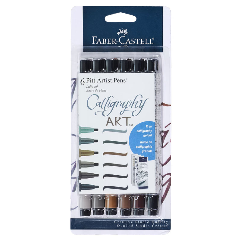 Faber-Castell Pitt Artist Pen Calligraphy Art Set, 6 Pack