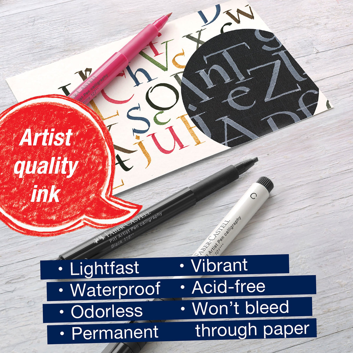Faber-Castell Pitt Artist Pen Calligraphy Art Set, 6 Pack