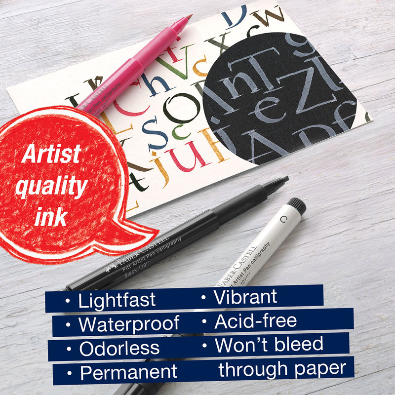 Faber-Castell Pitt Artist Pen Calligraphy Art Set, 6 Pack
