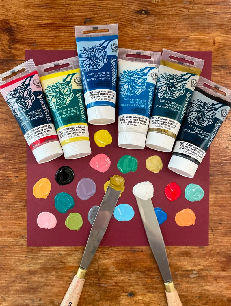 Speedball Water-Soluble Block Printing Ink Starter Set 37cc 6ct