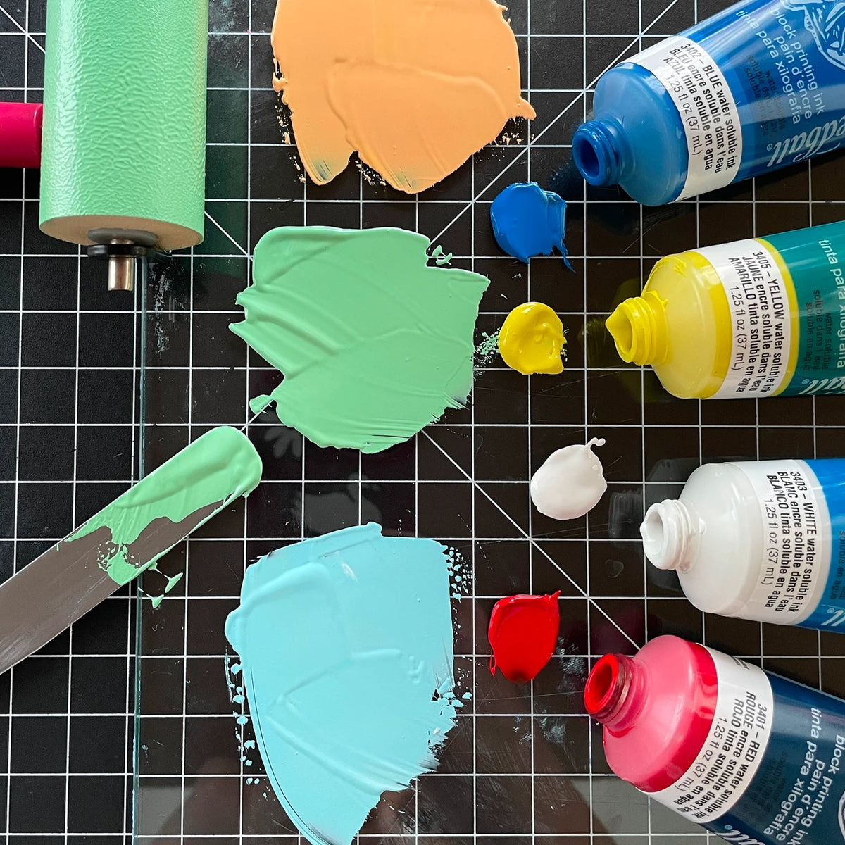 Speedball Water-Soluble Block Printing Ink Starter Set 37cc 6ct
