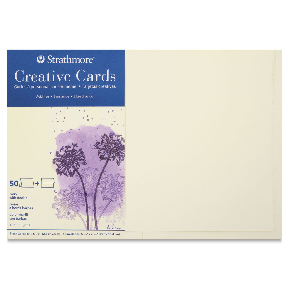 Str Cards Ivory Deckle 5x7 50pk