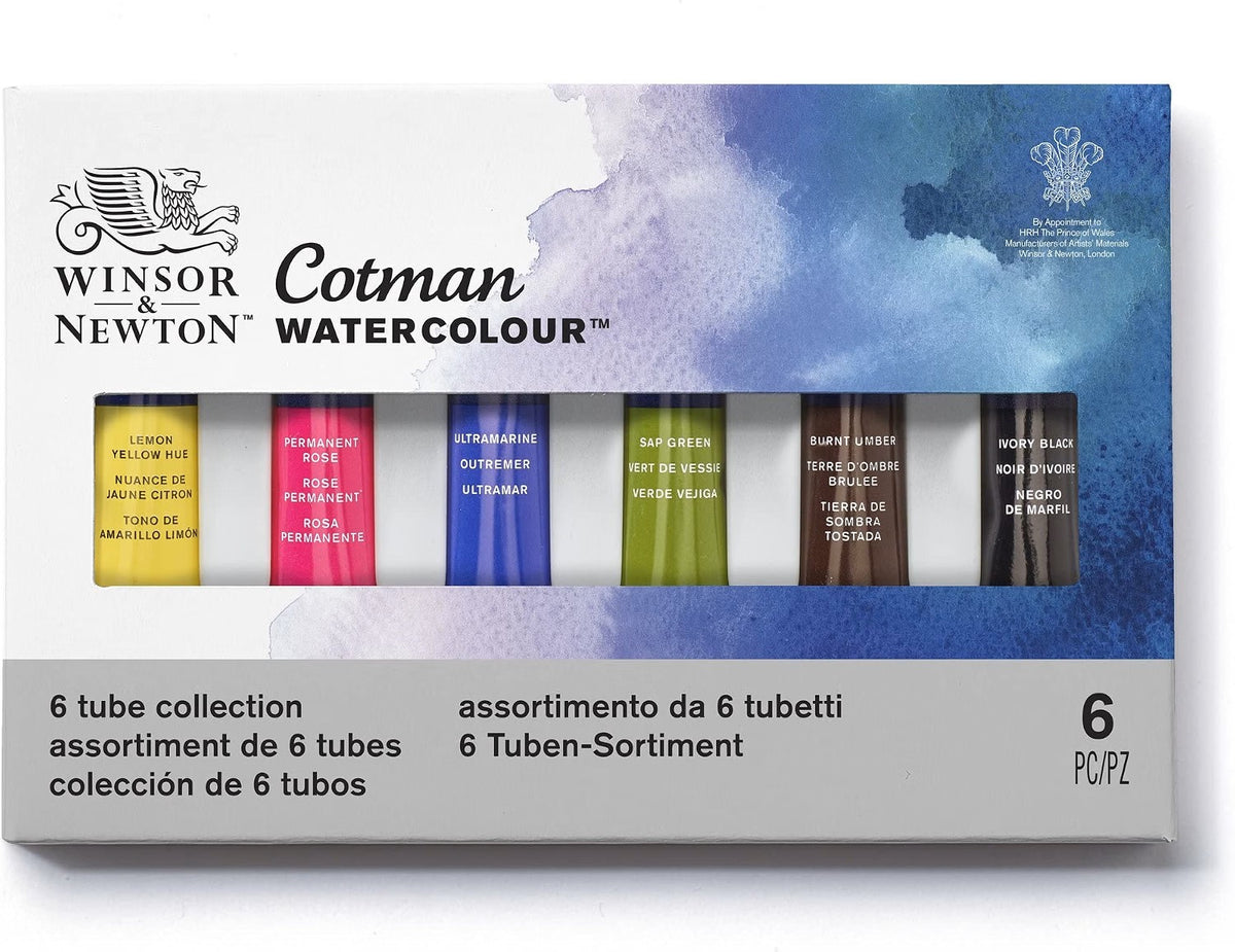 Winsor & Newton Cotman Watercolor Tube Set, 6-Colors