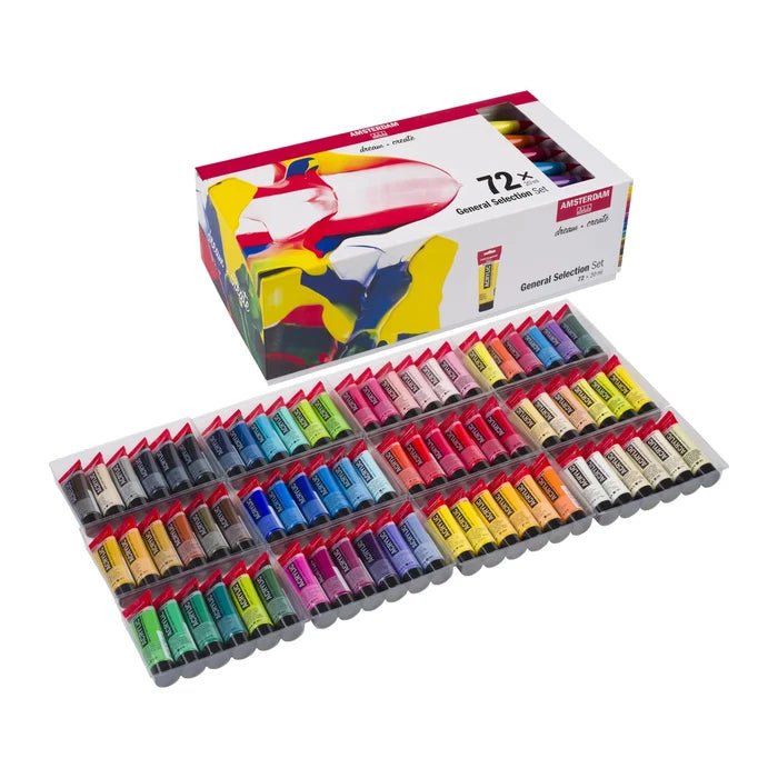 Amsterdam Standard Series Acrylic Paint General Selection Set, 72 x 20 mL - Guiry's
