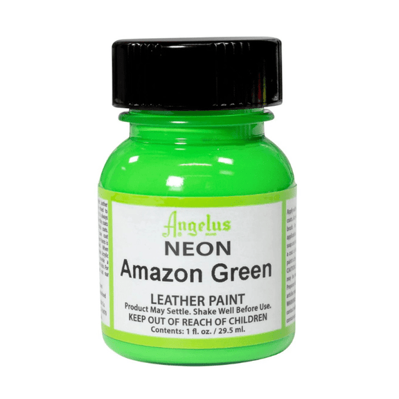 Angelus Neon Leather Paint 1oz - Amazon Green - Guiry's