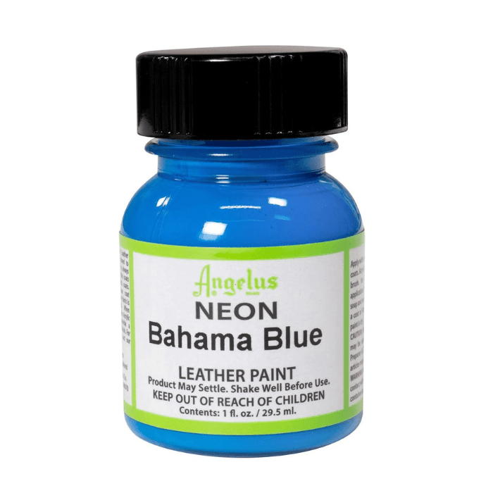 Angelus Neon Leather Paint 1oz - Bahama Blue - Guiry's