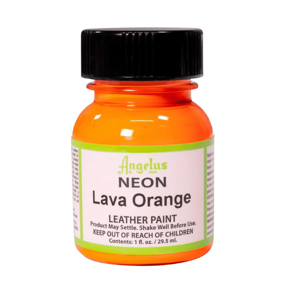 Angelus Neon Leather Paint 1oz - Lava Orange - Guiry's