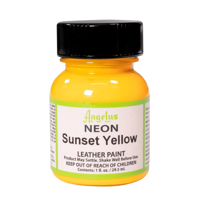 Angelus Neon Leather Paint 1oz - Sunset Yellow - Guiry's