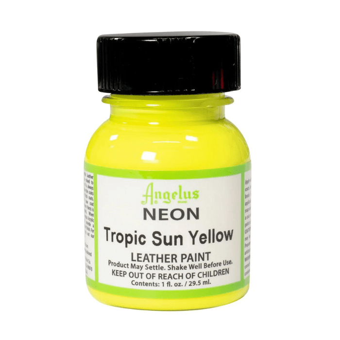 Angelus Neon Leather Paint 1oz - Tropic Sun Yellow - Guiry's