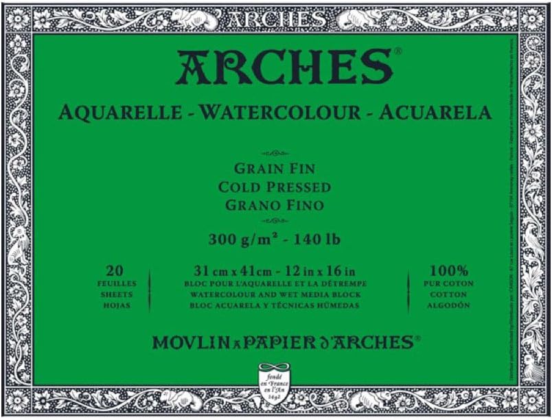 Arches Watercolor Block 12x16 140 CP - Guiry's