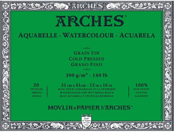 Arches Watercolor Block 12x16 140 CP - Guiry's