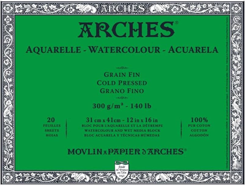 Arches Watercolor Block 12x16 140 CP - Guiry's