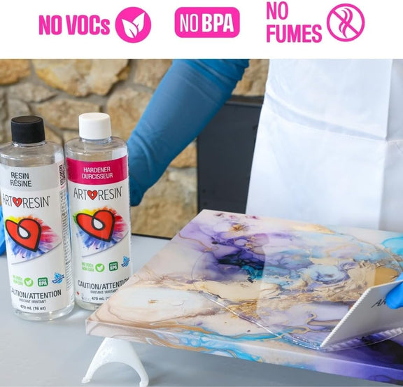 ArtResin Epoxy Resin Starter Kit, 32 oz Clear High - Gloss Resin and Hardener Set - Guiry's