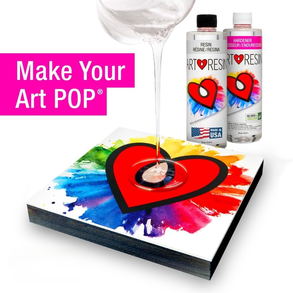 ArtResin Epoxy Resin Starter Kit, 32 oz Clear High - Gloss Resin and Hardener Set - Guiry's