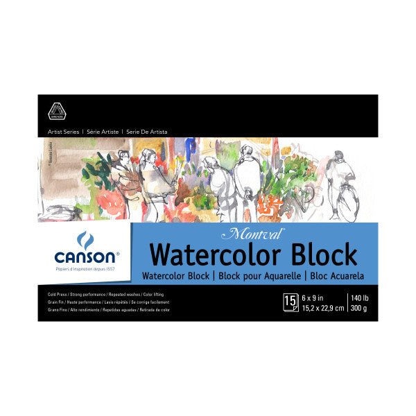 Canson Artist Series Montval Watercolor Block, 6" x 9", 15 Sheets - Guiry's