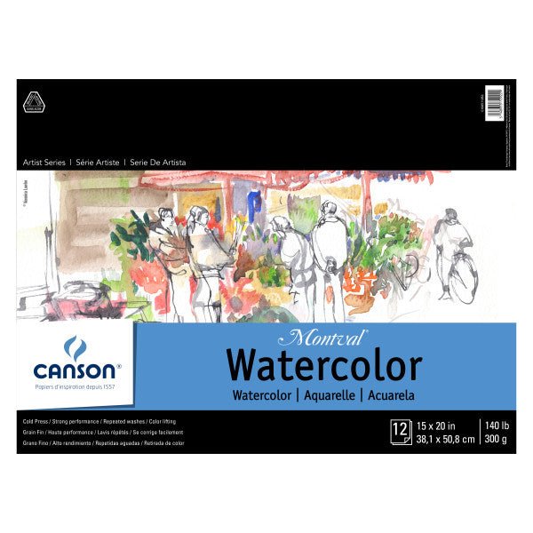 Canson Artist Series Montval Watercolor Pad, 15" x 20", 12 Sheets - Guiry's