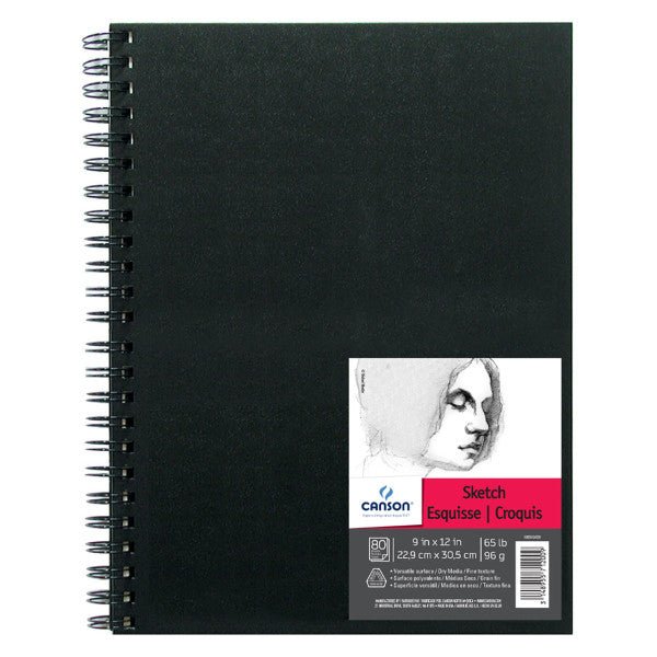 Canson Artist Series Wirebound Sketch Book, 80 Sheets, 9" x 12" - Guiry's