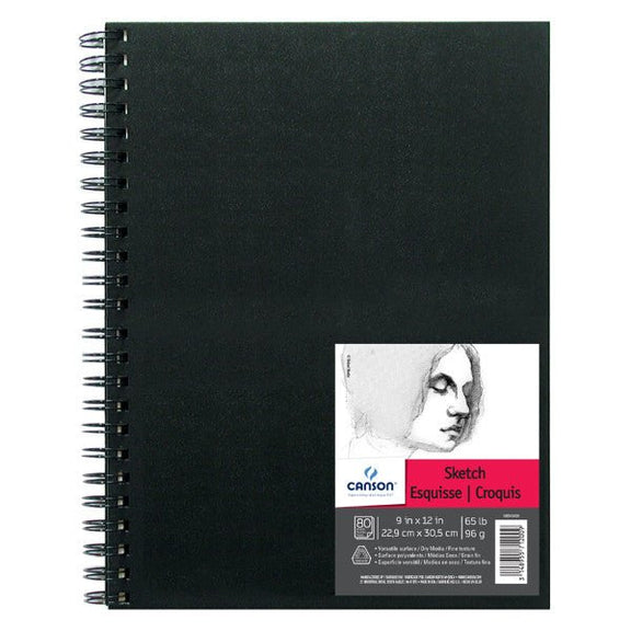 Canson Artist Series Wirebound Sketch Book, 80 Sheets, 9" x 12" - Guiry's