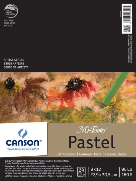Canson Mi - Teintes Paper Pad, 9in x 12in, Earthtones, 24 Sheets/Pad - Guiry's
