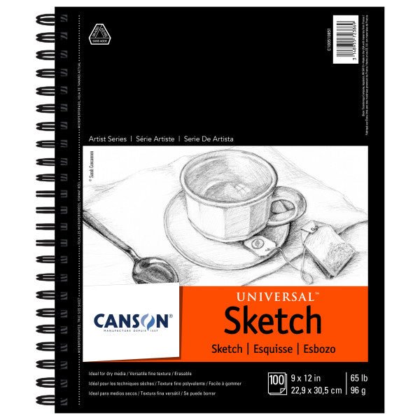 Canson Universal Heavy - Weight Sketch Pad, 9" x 12", 100 Sheets/Pad - Guiry's