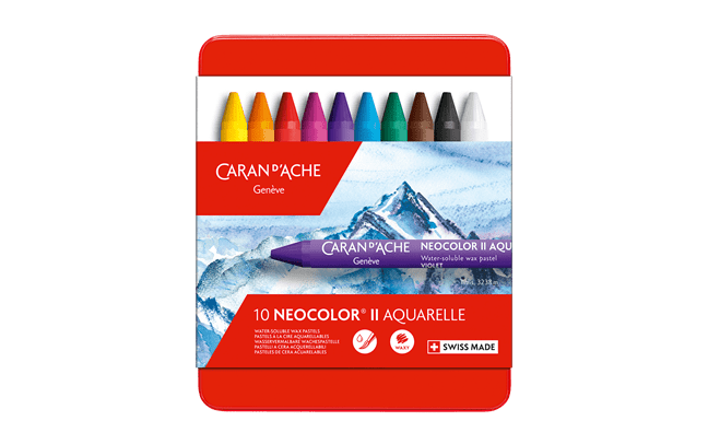 Caran d'Ache NEOCOLOR II Water-Soluble Pastels, 10 Colors - Guiry's
