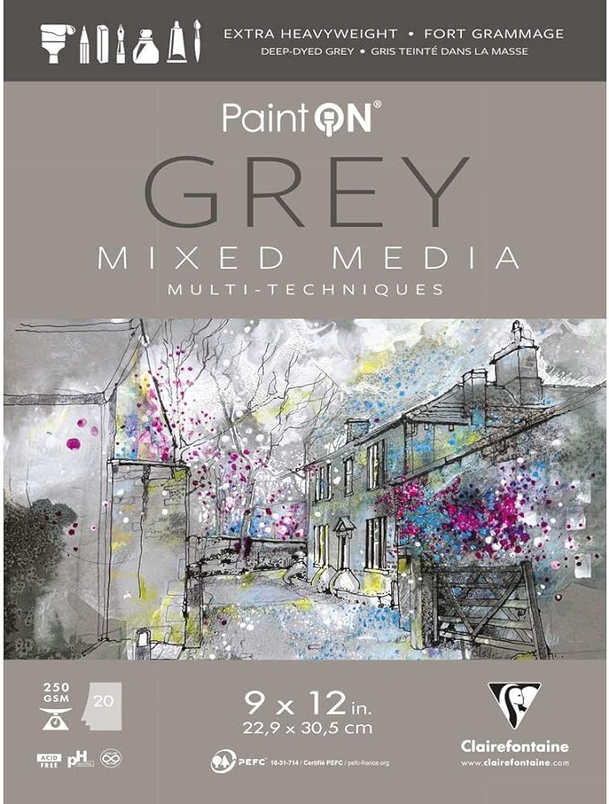 Claire Paint'ON Grey Pad 9x12 - Guiry's