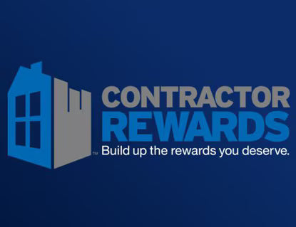 Contractor Rewards logo with a house icon on a blue background