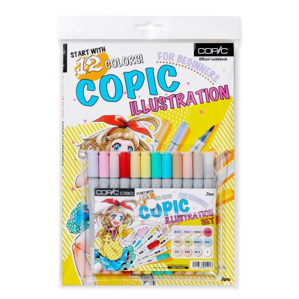 Copic Ciao Marker Illustration Bundle Set, 12 - Colors - Guiry's