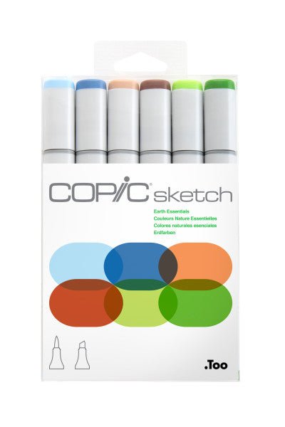 Copic Sketch Marker Set, 6 - Colors, Earth Essentials - Guiry's