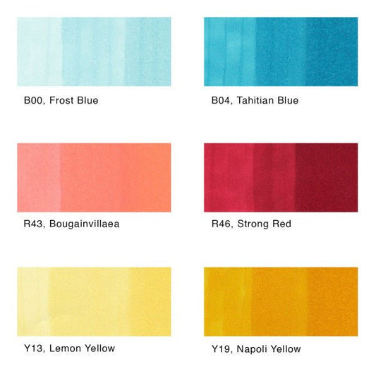 Copic Sketch Marker Set, 6 - Colors, Perfect Primaries - Guiry's