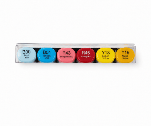 Copic Sketch Marker Set, 6-Colors, Perfect Primaries - Guiry's