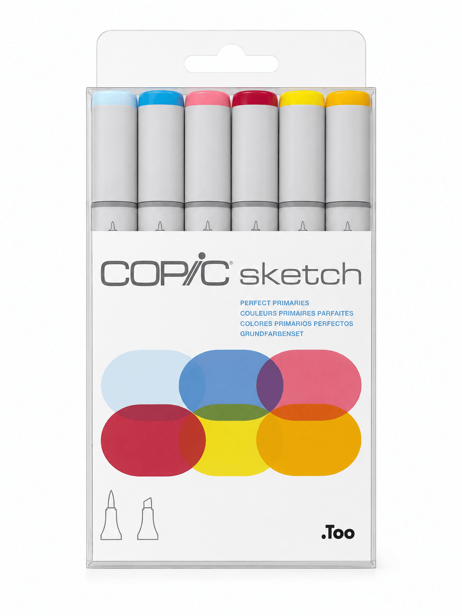 Copic Sketch Marker Set, 6-Colors, Perfect Primaries - Guiry's
