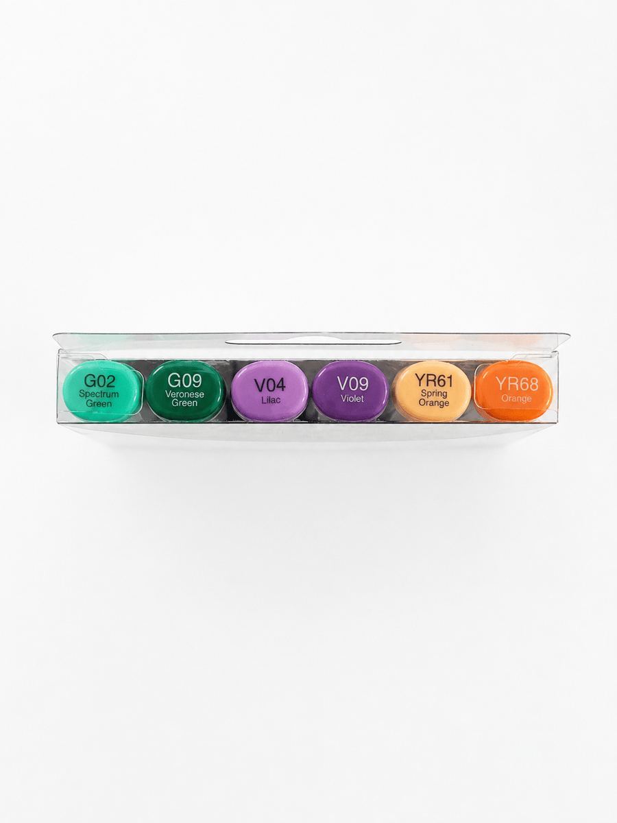 Copic Sketch Marker Set, 6-Colors, Secondary Tones - Guiry's
