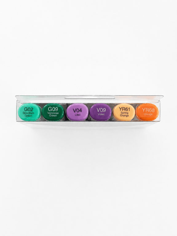 Copic Sketch Marker Set, 6-Colors, Secondary Tones - Guiry's