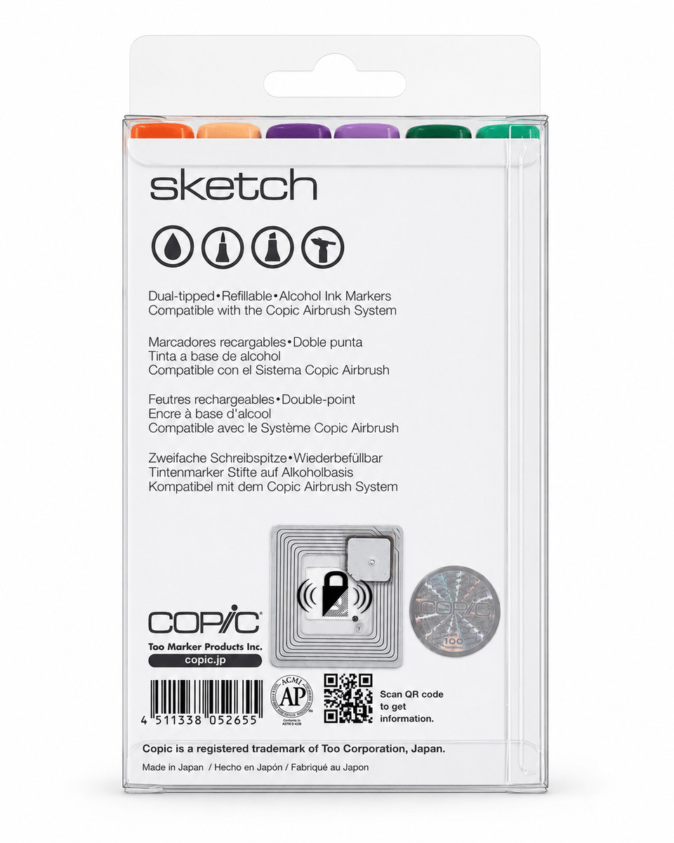 Copic Sketch Marker Set, 6-Colors, Secondary Tones - Guiry's
