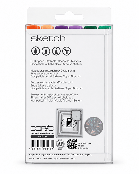 Copic Sketch Marker Set, 6-Colors, Secondary Tones - Guiry's