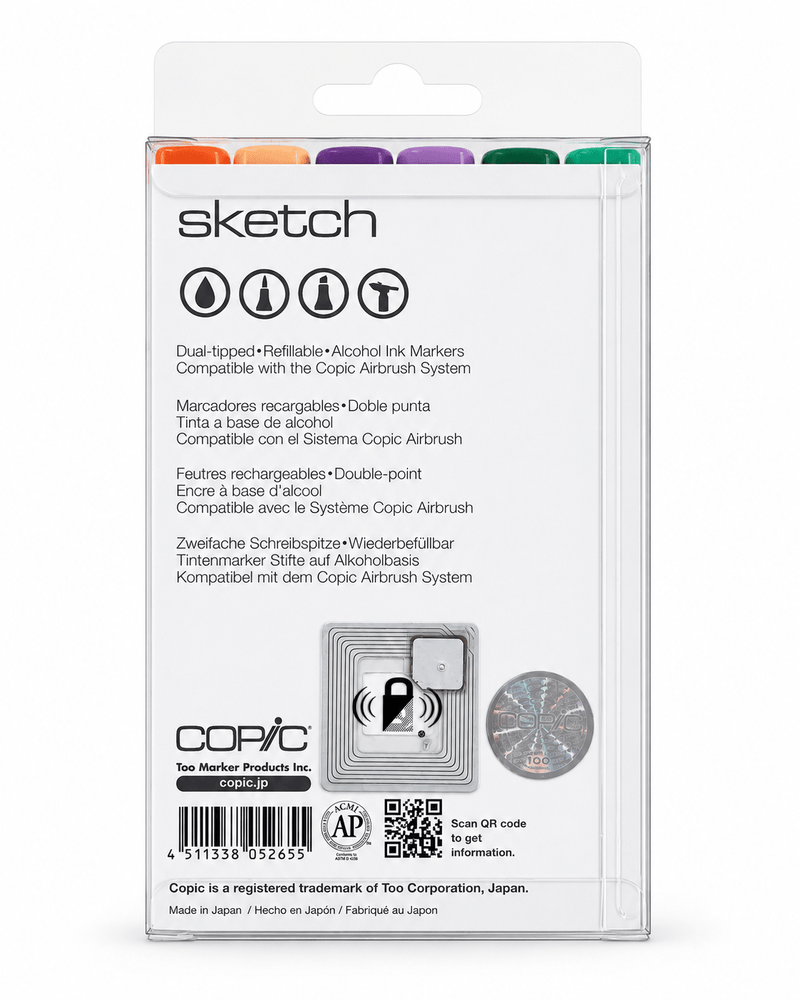 Copic Sketch Marker Set, 6-Colors, Secondary Tones - Guiry's