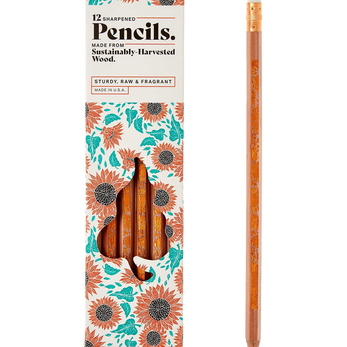 Decomposition Pencils Sunflower 12p - Guiry's