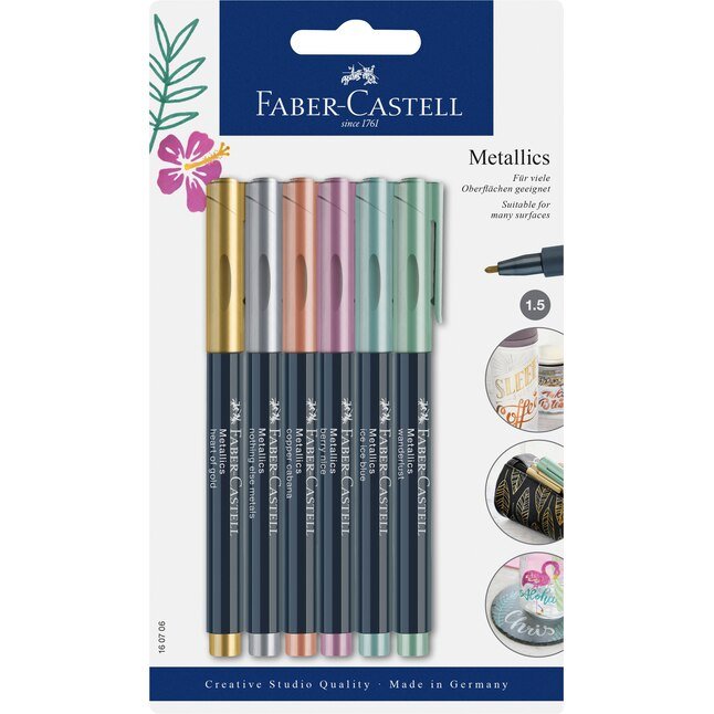 Faber - Castell Metallic Markers, Set of 6 - Guiry's