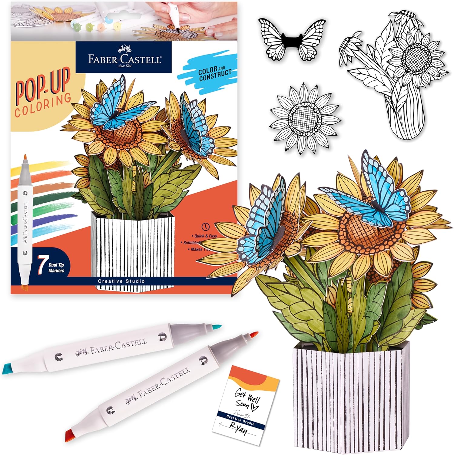 FC Pop Up Coloring Sunflowers & Butterflies - Guiry's